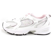 New Balance white mid century pink 530 sneaker